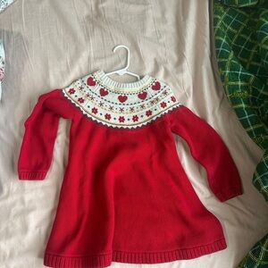 Hanna Andersson Fairisle Red and Cream Kids Dress